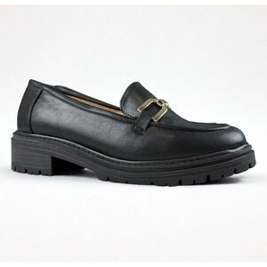 Chunky Black Horsebit Loafers Kelly & Katie Womens 6.5 Platform Slip On Shoes